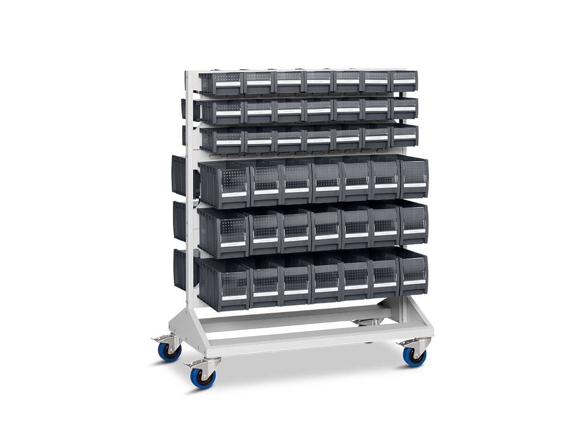 Optimale Werkstatteinrichtung dank mobilem perfo-rack mit bottBoxen.